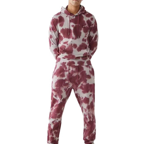 Survêtement à capuche tie-dye pour homme, coupe régulière, respirant, en polyester, avec poches latérales et cordon de serrage, idéal pour l'automne - Product Image 1