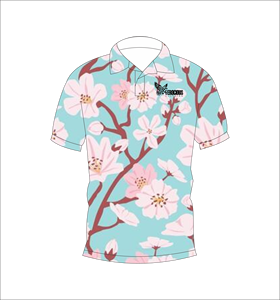T-shirt personnalisé pour homme à manches courtes avec imprimé floral de fleurs de cerisier, col rond, sublimation - Product Image 4
