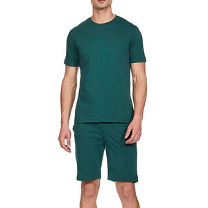 Econex Sports Men's Gray Letter Print Cotton Short Sleeve T-Shirt Shorts <b>Set</b> Casual Summer Wear Breathable Fleece Knitted 320g - Product Image 4