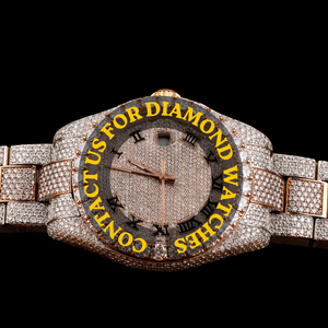 นาฬิกาข้อมือผู้ชายแบรนด์ดัง ดีไซน์สองสีสุดหรู ประดับเพชรโมอิสซาไนต์ สไตล์ฮิปฮอป สำหรับงานปาร์ตี้ หน้าปัดกระจกควอตซ์ ตัวเลขโรมัน รุ่นใหม่ล่าสุด - Product Image 1