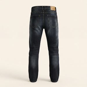 Pantalon en jean décontracté streetwear pour homme - Coupe droite taille mi-haute en mélange polyester/coton extensible, finition enzymatique, confort optimal, marque privée - Product Image 2