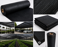 Filet pare-soleil noir en HDPE 400 g/m², stabilisé aux UV, en maille tissée pour serre, patio et usage extérieur
