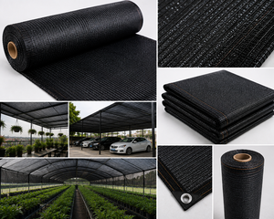 Filet pare-soleil noir en HDPE 400 g/m², stabilisé aux UV, en maille tissée pour serre, patio et usage extérieur - Product Image 5