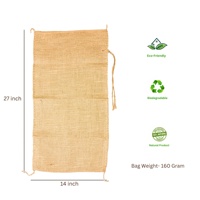Sacs de sable en jute réutilisables et écologiques, robustes, avec cordon de serrage, 14x27 pouces, biodégradables, imprimés en sérigraphie, pour le contrôle des inondations et de l'érosion