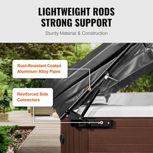 Sollevatore Idraulico Regolabile per Coperture di Vasche Idromassaggio, Compatibile con Larghezza Superiore 69-96,5 Pollici, Montaggio su Entrambi i Lati - Product Image 4