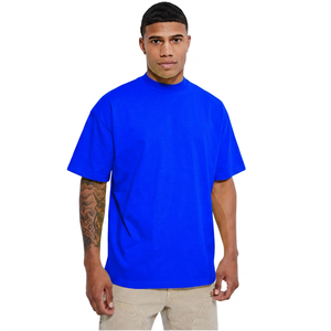 Camiseta de Hombre Oversize de Color Liso 100% Algodón, Manga Corta, Cuello Redondo, Estilo Casual Urbano, Verde Claro, Tejido de Punto, Anti-Pilling - Product Image 5