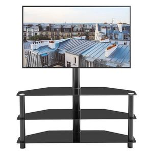 Black 3-Tier TV Stand with Multi-Function Height Adjustable Bracket Swivel Features - Product Image 2