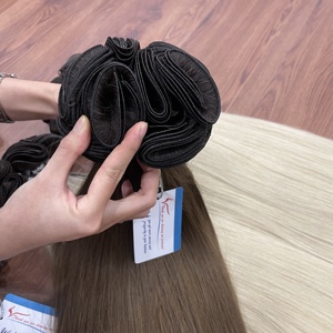 Hot Sale 100% Vietnamese Machine Double Weft Remy Human Hair Extensions No-Tangle No-Shedding Super Double Drawn Ends All Colors - Product Image 2