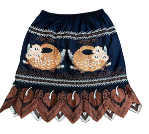 Jupe en mousseline de soie à imprimé tropical de l'île de Pohnpei, longueur genou, broderie florale de style polynésien, design hawaïen, élastique - Product Image 1