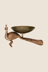 Figura Decorativa de Pavo Real de Metal Hecha a Mano, Ecológica y de Lujo Moderno, con Tazón para Servir, Decoración Rústica para Mesa de Sala de Estar - Product Image 2