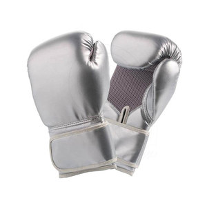 Gants de boxe d'entraînement en cuir PU gris, fermeture velcro, respirants, unisexes adulte, 12 oz, gants de boxe en cuir PU - Product Image 3