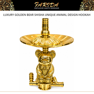 Nouveauté Farida Hookahs : Chicha de Luxe Sculptée avec Finition Laquée Dorée, Modèle Ours Unique, Qualité Supérieure, Meilleure Vente - Product Image 6