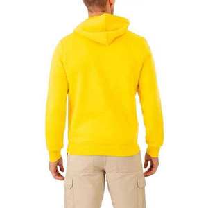 Mens Yellow Full Zip Hoodie Plain Hooded Sweatshirt Casual Long Sleeve Fleece Jacket with Pockets - Product Image 3