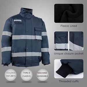 <b>Winter</b> Waterproof High Visibility Blouson Canvas Front Custom Logo Breathable <b>Workwear</b> Style Safety Men's Jackets - Product Image 4