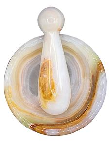 ครกหินอ่อนหินโมราธรรมชาติและสากสมุนไพรเครื่องเทศครกเซรามิคและนิลและสาก - Product Image 6