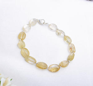 ลูกปัดซิทรินธรรมชาติทรงกลมเรียบ ขนาด 6.5 นิ้ว ลูกปัดซิทรินธรรมชาติแบบเรียบสำหรับทำเครื่องประดับอัญมณีชั้นดี - Product Image 1