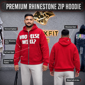 Sudadera con Capucha Roja Extra Grande para Hombre, con Estampado, Estilo Hip Hop, Tejido de Algodón, para Otoño - Product Image 3