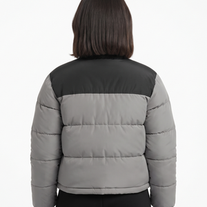 Chaqueta Acolchada de Invierno para Mujer con Cremallera Completa, Estampado Personalizado, Bloques de Color, Relleno de Poliéster, Cálida, Ajuste Regular - Product Image 6
