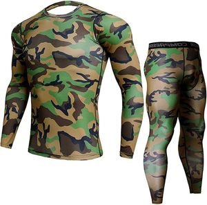 Ensemble de vêtements de compression pour hommes, tenue de sport deux pièces pour hommes, vêtements de sport ajustés comprenant une chemise de compression à manches longues - Product Image 3