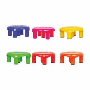 Taburete Redondo de Plástico, Compacto y Multiusos para el Hogar # taburete de plástico # silla de estar sentado # Silla media - Product Image 3