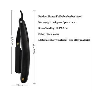 Straight <b>Razor</b> Stainless Steel <b>Blade</b> Plastic Handle Folding Shaving Knife For Barber Shop Male Face Use - Product Image 4