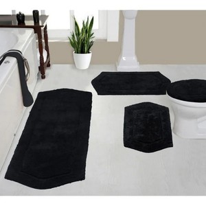 Modern Style <b>Water</b> Absorbent 100% Organic Cotton Bathroom Bath Mat | Thick Soft Reversible Non-Slip Bath Rug PVC-coated Hotel - Product Image 2