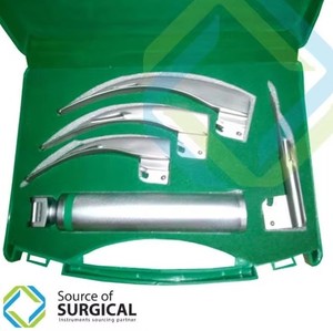 Source of Surgical Macintosh Box Type Fiber <b>Optic</b> Laryngoscope Set S-LYS-036 Manual CE Certified - Product Image 2