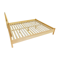 Base de Cama Moderna de Madera Maciza Furaka OEM, Cómoda y Duradera, Tamaño Individual, Ensamblable, Cabecera con Diseño de Espiga en Color Natural
