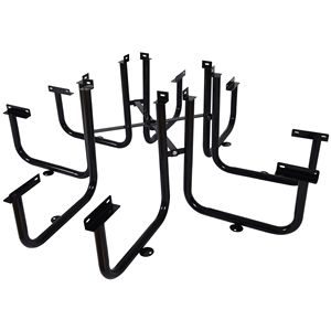 Tavolo da Picnic Quadrato in Acciaio Nero da Esterno da 46 Pollici con Supporto per Ombrellone - Product Image 6