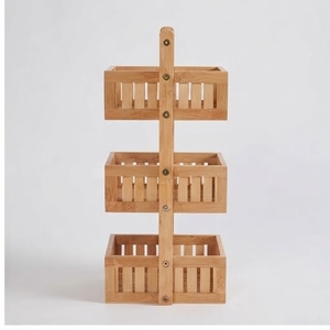 Bamboo Three-Layer Spice <b>Storage</b> <b>Rack</b> Rectangular Standing Type Minimalist Design for <b>Kitchen</b> Sundries Holders - Product Image 5