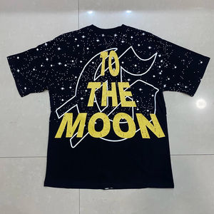 T-shirt à col rond de haute qualité, design tendance, noir, hip-hop, en coton, t-shirts graphiques pour hommes - Product Image 5