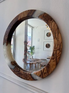 Infinity Edge Resin Wooden Wall Mirror Premium Decorative Frame for Modern Home Styling and Interior Design - Product Image 6