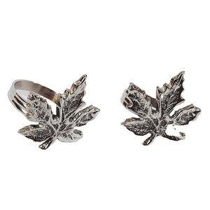 ห่วงรัดผ้าเช็ดปากโลหะสำหรับใช้ในครัวเรือน,ที่ใส่แหวนผ้าเช็ดปากชุบนิกเกิลรูปใบไม้เล็กสำหรับร้านอาหารโรงแรมและงานแต่งงาน - Product Image 1