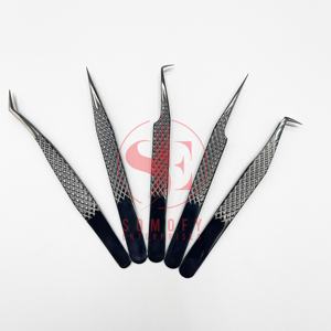 Pinzas para Pestañas de Acero Inoxidable de Estilo Profesional de Somofy Enterprises, Puntas de Fibra de Plasma Negras, Aplicador, Belleza Sostenible - Product Image 4