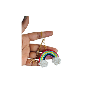 Luxury Handmade Embroidered Beaded <b>Key</b> <b>Ring</b> Charm Custom Eco-Friendly Stainless Steel Fashion <b>Bag</b> Accessory Premium Cute Star - Product Image 1