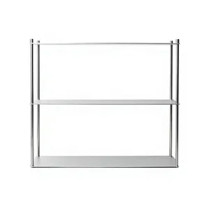 Étagère de rangement multifonctionnelle minimaliste à trois niveaux en métal rectangulaire, gain de place, pour le salon - Product Image 2