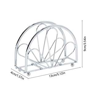 <b>Silver</b> Metal <b>Napkin</b> Ring Holder Semi Circle Stand Wedding Table Decoration - Product Image 3