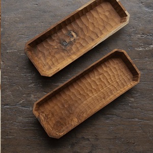 Bandeja Ovalada de Madera Maciza para Servir |   Bandeja Decorativa para Café, Té y Aperitivos, Tallada a Mano en Madera de Acacia |   Bandeja de Exhibición de Madera Rústica Vintage - Product Image 3