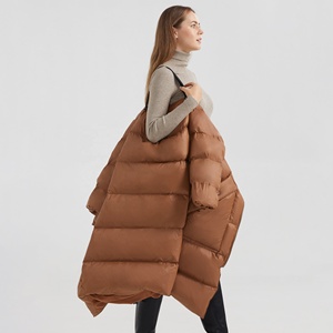 Warm and Lightweight <b>brown</b> Puffer Jacket for <b>Women</b> | Perfect for Casual Winter Wear Turn-down Collar, woman jacket - Product Image 3