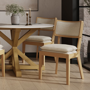 Silla Lateral Minimalista con Estructura de Madera de Fresno y Tapicería de Tela Premium para Comedor - Product Image 6