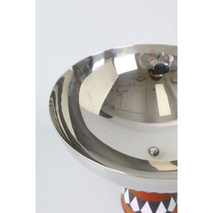 Frutero Moderno de Acero Inoxidable con Base Decorativa de Madera en Forma de Cono, Centro de Mesa para Frutas y Dulces - Product Image 2