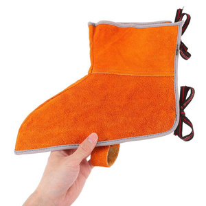 En gros, Couvre-chaussures de soudeur en cuir croûte de vachette, résistantes à la chaleur et aux flammes - Product Image 5