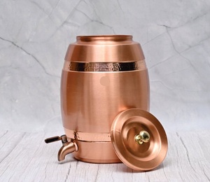 Copper Eco-friendly <b>Drink</b> <b>Dispenser</b> Faucet | Traditional Handmade Water Container | 5L Capacity for Restaurants Hotels Catering - Product Image 4