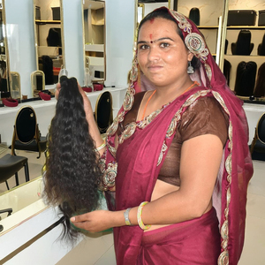 Paquetes rizados naturales indios crudos Proveedor de cabello trenzado Cutícula alineada Virgen Doble trama Onda profunda Templo indio Cabello humano - Product Image 1