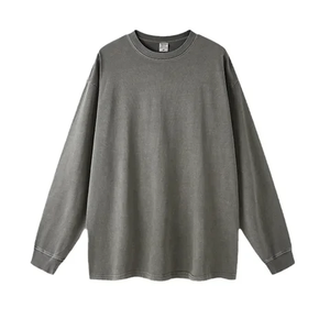 Camisa de Algodón 100% de Alta Calidad a Bajo Precio, Nueva, de Color Puro, Talla Grande, del S al 3XL, con Lavado Ácido - Product Image 5