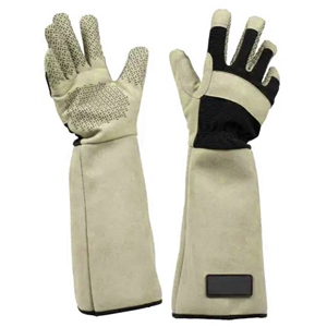Cowhide Split Leather Anti-Vibration Durable Safety <b>Gloves</b> Flame Fire Resistant with Wrist Support for Fireproof Environments - Product Image 4