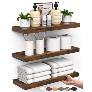 Wholesale <b>Bamboo</b> Floating <b>Shelving</b> Hook System - Modular Storage Solution - Product Image 2