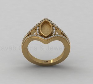 Solid 925 Silver 14k Gold Plated 6x12mm Marquise <b>Blank</b> Bezel Setting DIY Resin Jewelry - Product Image 5