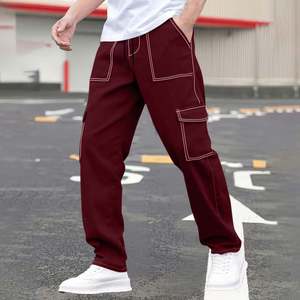 Jeans cargo pour hommes, denim personnalisé, style streetwear, coupe ample, baggy, jambe large droite, OEM, vente en gros - Product Image 5