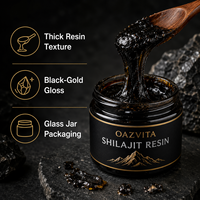 OAZVITA Résine de Shilajit en vrac, Fournisseur OEM, Pâte d'acide fulvique, Fût de 1 kg, Matière première en gros